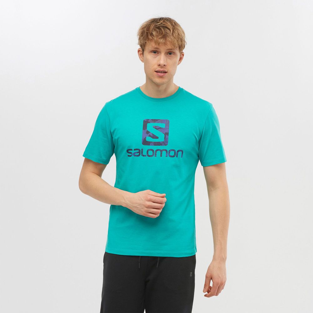 Salomon Israel OUTLIFE LOGO - Mens T shirts - Mint (CNGJ-40617)